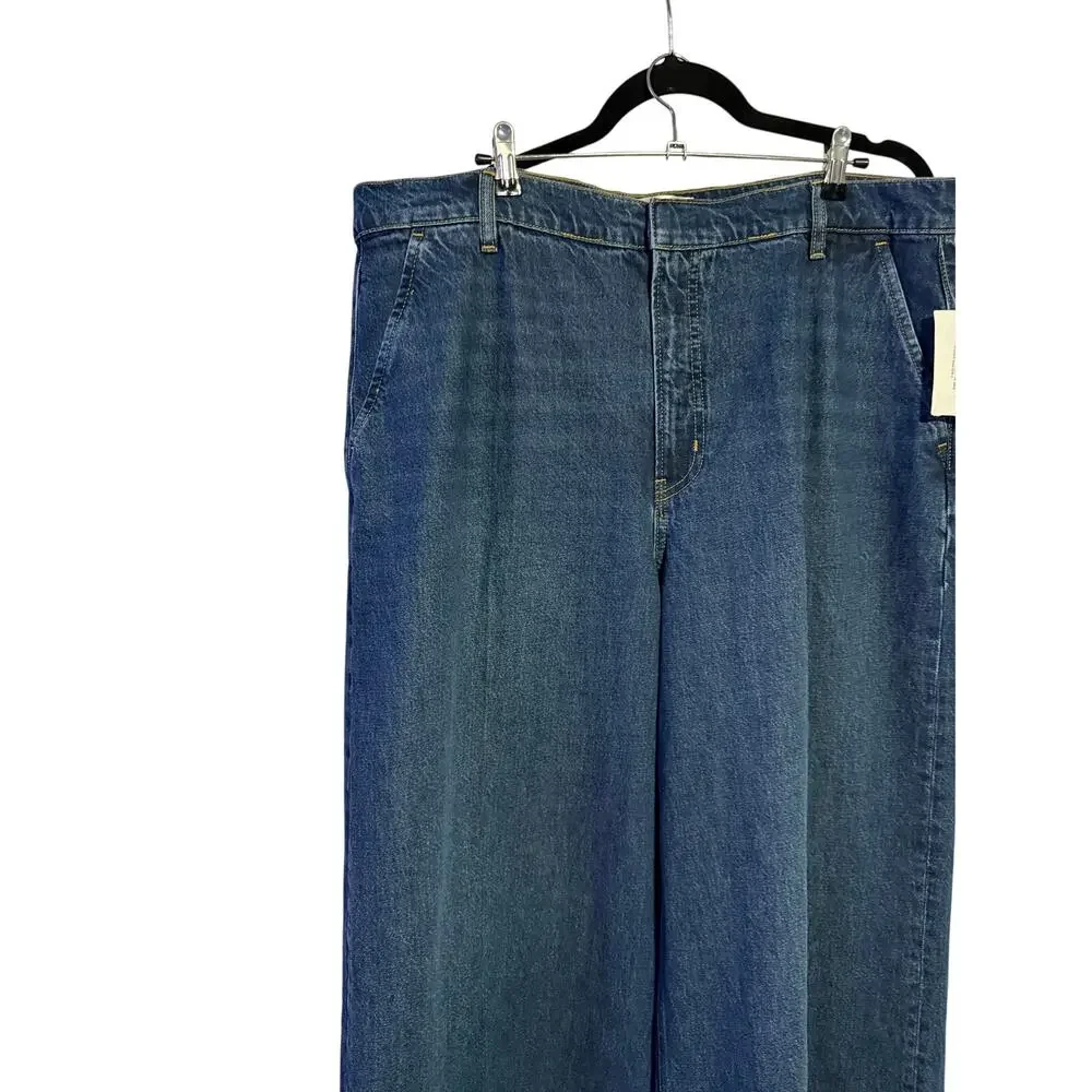 Frame The Wide High Rise Wide Leg Jeans in Blindspot Size 34 - Picture 3 of 7